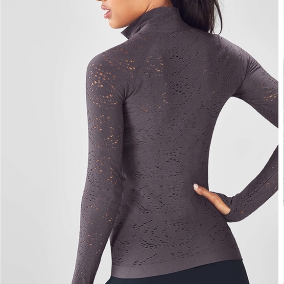 Fabletics Gray Women's jacket Cardigan Lucianna seamless pointella Jacket small - Picture 2 of 11